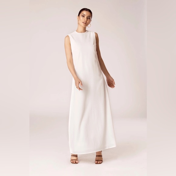 Noora Textured Three Piece Abaya Set - White π€ RARE! β€οΈβπ₯ - Picture 5 of 9
